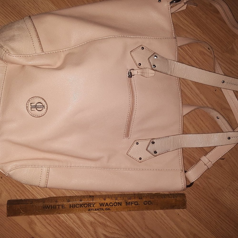 Jennifer Lopez Large Handbag Pink Tote Zipper Top Sides Crossbody
